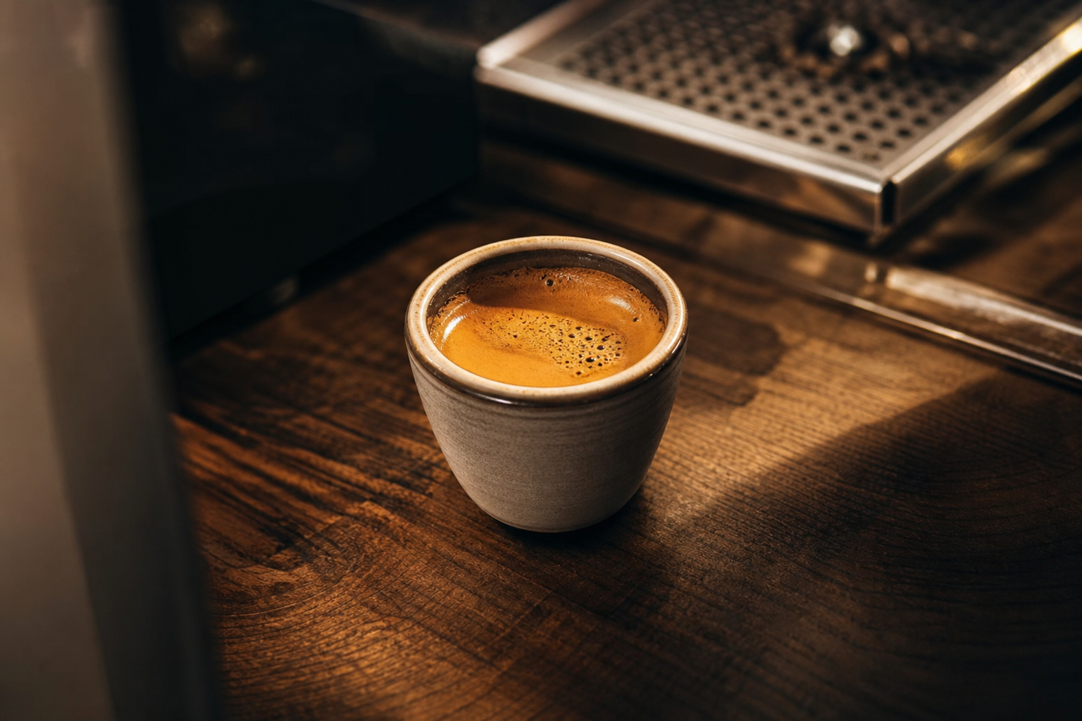 Fresh espresso shot with crema at Dobó Roast