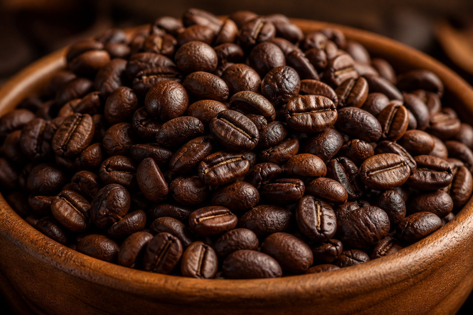Close-up of roasted coffee beans from Dobó Roast