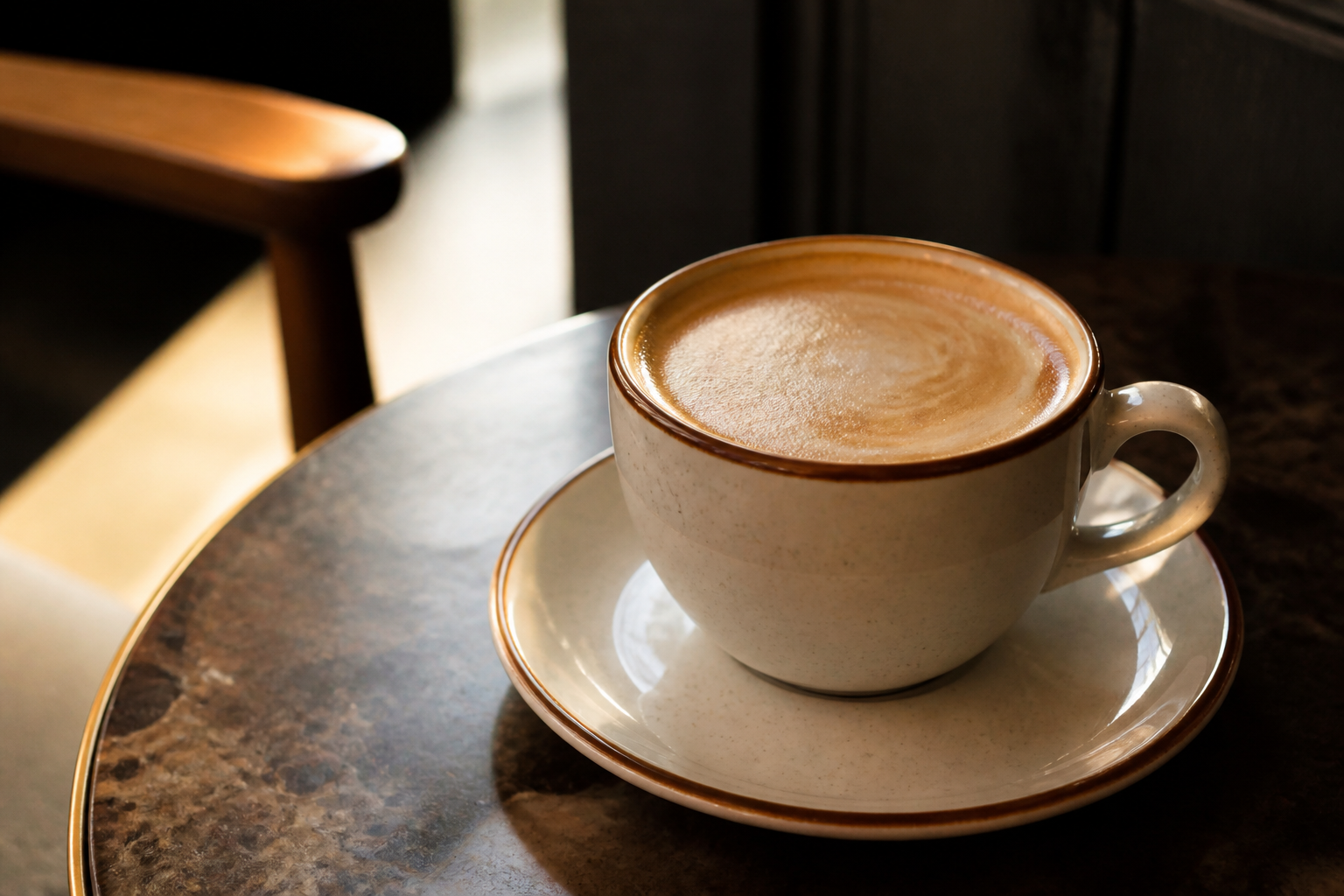 Milk coffee drink served at the Dobó Roast tasting bar